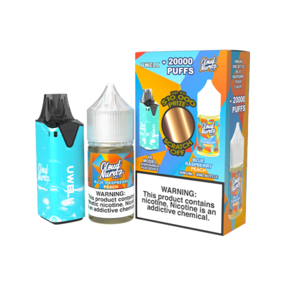 Uwell (Collab Bundle) V6 (Kit PS) + Cloud Nurdz (LIQ Salt)(30mL)  -  Qty per pack 1 Color: Blue - Flavor: Blue Raspberry Peach 50mg