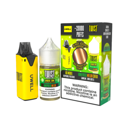 Uwell (Collab Bundle) V6 (Kit PS) + Twist (LIQ Salt)(30mL)  -  Qty per pack 1 Color: Yellow - Flavor: Honeydew Melon Chew 50mg