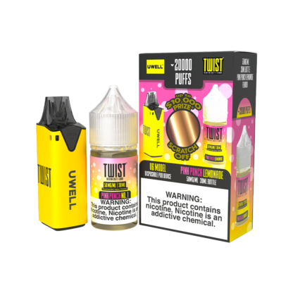 Uwell (Collab Bundle) V6 (Kit PS) + Twist (LIQ Salt)(30mL)  -  Qty per pack 1 Color: Yellow - Flavor: Pink Punch Lemonade 50mg