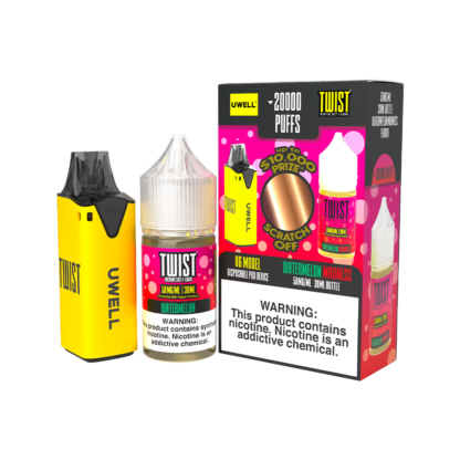 Uwell (Collab Bundle) V6 (Kit PS) + Twist (LIQ Salt)(30mL)  -  Qty per pack 1 Color: Yellow - Flavor: Watermelon Madness 50mg