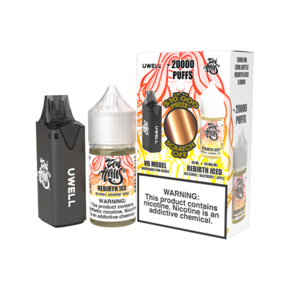 Uwell (Collab Bundle) V6 (Kit PS) + Zen Haus (LIQ Salt)(30mL)  -  Qty per pack 1 Color: Black - Flavor: Rebirth Iced 50mg