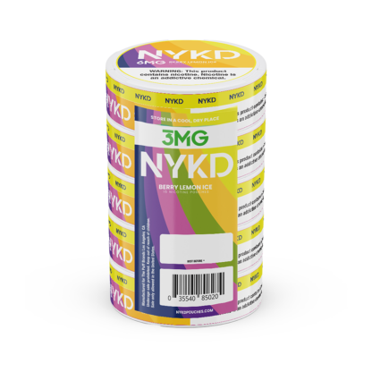 NYKD Pouches (DSPLY 5pc)(Nic Pouch)(20ct Can)  -  Qty per pack 1 Berry Lemon Ice 03mg (SAS)