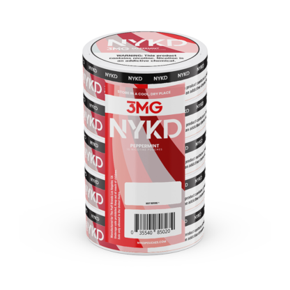 NYKD Pouches (DSPLY 5pc)(Nic Pouch)(20ct Can)  -  Qty per pack 1 Peppermint 03mg (SAS)