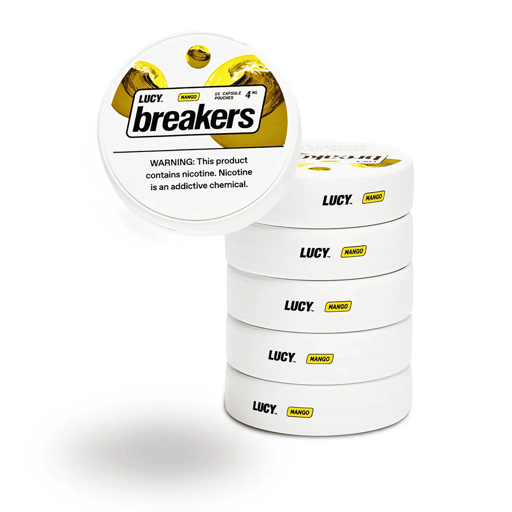 Lucy Breakers (DSPLY 5pc)(Nic Capsule Pouch)(15ct Can)  -  Qty per pack 5 Mango 08mg (SAS)