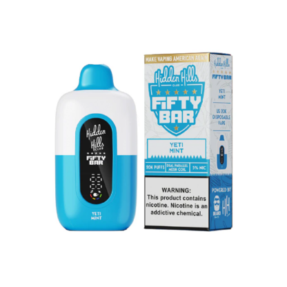 Fifty Bar 20K (Dispo) (20000Puff)(16mL) Hidden Hills Edt  -  Qty per pack 5 Yeti Mint 50mg