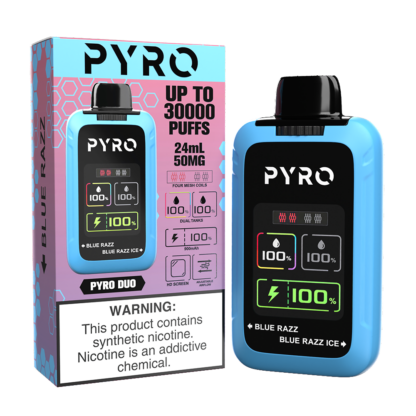 Pyro Duo (Dispo) (30000Puff)(24mL)  -  Qty per pack 5 Blue Razz/Blue Razz Ice 50mg