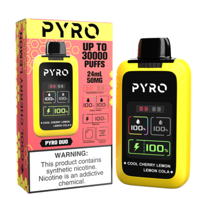 Pyro Duo (Dispo) (30000Puff)(24mL)  -  Qty per pack 5 Cool Cherry Lemon/Lemon Cola 50mg