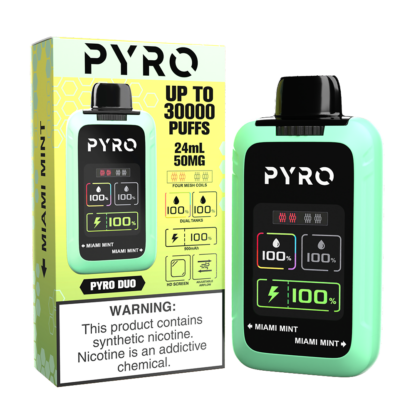 Pyro Duo (Dispo) (30000Puff)(24mL)  -  Qty per pack 5 Miami Mint 50mg