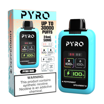 Pyro Duo (Dispo) (30000Puff)(24mL)  -  Qty per pack 5 Peppermint/Spearmint 50mg