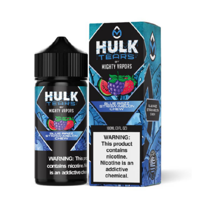 Mighty Vapors (LIQ FB)(100mL) Hulk Tears  -  Qty per pack 1 Hulk Tears Blue Razz Straw-Melon Chew 00mg