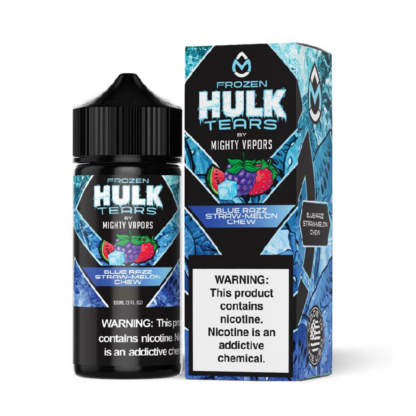 Mighty Vapors (LIQ FB)(100mL) Hulk Tears  -  Qty per pack 1 Frozen Blue Razz Straw-Melon Chew 00mg