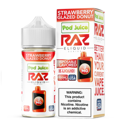 Pod Juice x RAZ (LIQ FB)(100mL) TFN  -  Qty per pack 1 Strawberry Glazed Donut 00mg