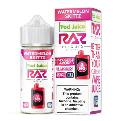 Pod Juice x RAZ (LIQ FB)(100mL) TFN  -  Qty per pack 1 Watermelon Skittz 00mg