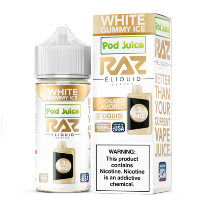 Pod Juice x RAZ (LIQ FB)(100mL) TFN  -  Qty per pack 1 White Gummy Ice 00mg