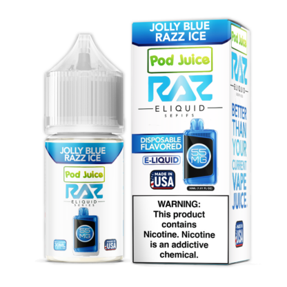 Pod Juice x RAZ (LIQ Salt)(30mL) TFN  -  Qty per pack 1 Jolly Blue Razz Ice 20mg