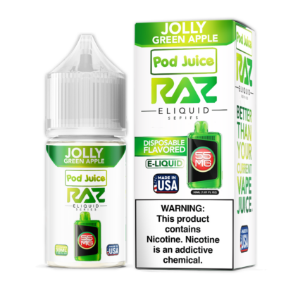 Pod Juice x RAZ (LIQ Salt)(30mL) TFN  -  Qty per pack 1 Jolly Green Apple 20mg