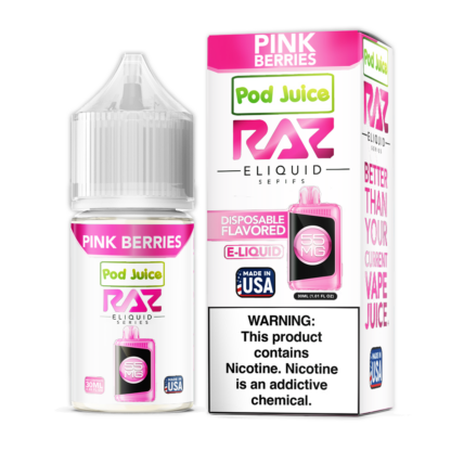 Pod Juice x RAZ (LIQ Salt)(30mL) TFN  -  Qty per pack 1 Pink Berries 20mg