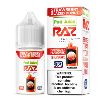 Pod Juice x RAZ (LIQ Salt)(30mL) TFN  -  Qty per pack 1 Strawberry Glazed Donut 20mg