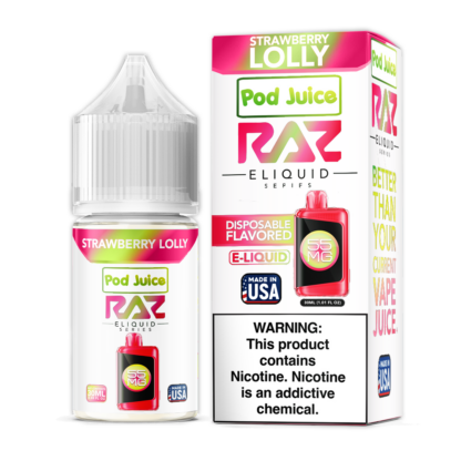 Pod Juice x RAZ (LIQ Salt)(30mL) TFN  -  Qty per pack 1 Strawberry Lolly 20mg