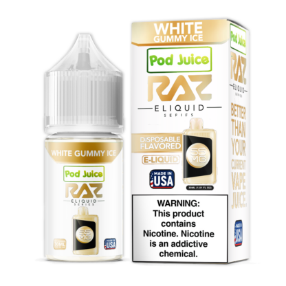 Pod Juice x RAZ (LIQ Salt)(30mL) TFN  -  Qty per pack 1 White Gummy Ice 20mg