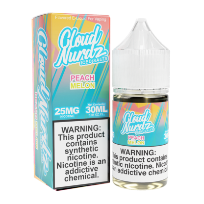 Cloud Nurdz (LIQ Salt)(30mL) TF-Nic  -  Qty per pack 1 Peach Melon Ice 25mg