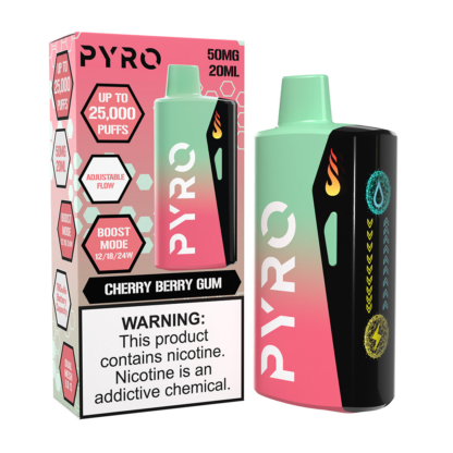 Pyro Boost (Dispo) (25000Puff)(20mL)  -  Qty per pack 5 Cherry Berry Gum 50mg