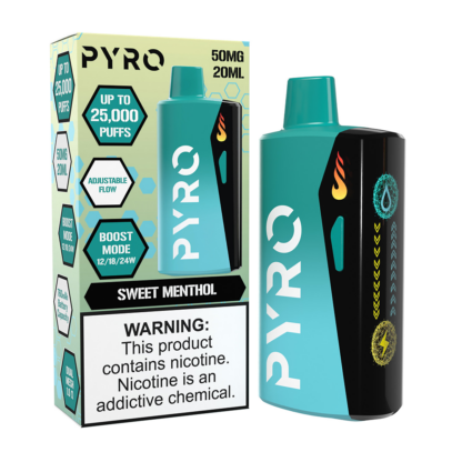 Pyro Boost (Dispo) (25000Puff)(20mL)  -  Qty per pack 5 Sweet Menthol 50mg