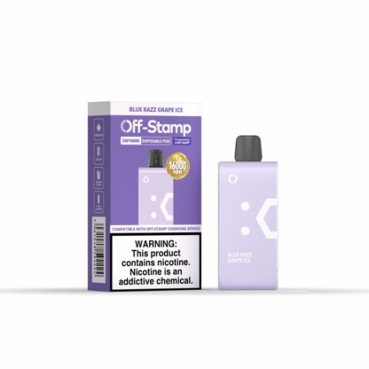 Off Stamp (Dispo Only)(50mg 16000Puff 17mL) SW16000  -  Qty per pack 5 Blue Razz Grape Ice 50mg