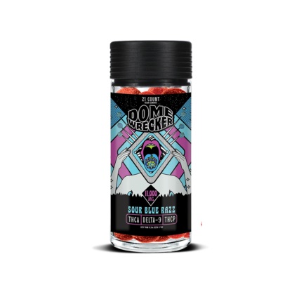 Domewrecker (Delta)(Gummies)(11000mg 21ct Jar) D9  -  Qty per pack 1 Sour Blue Raz