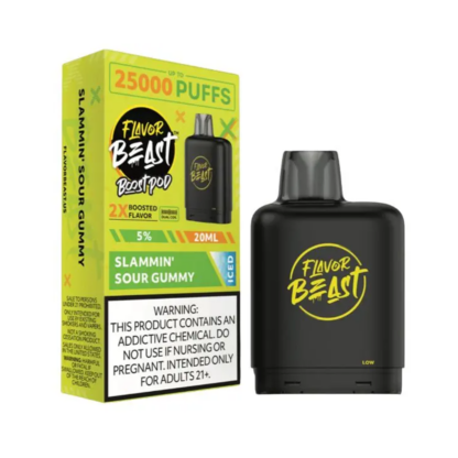 Flavor Beast Level X Boost Pod (Liq Pod) (25000Puffs)(20mL)  -  Qty per pack 5 Slammin' Sour Gummy Iced 50mg