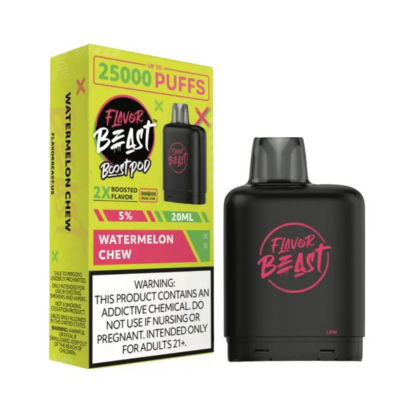 Flavor Beast Level X Boost Pod (Liq Pod) (25000Puffs)(20mL)  -  Qty per pack 5 Watermelon Chew 50mg