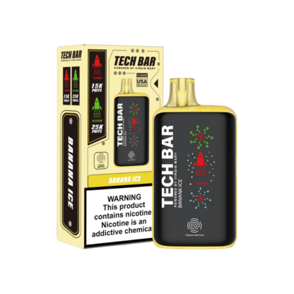 Tech Bar Disposable (25000Puff)(25mL)  -  Qty per pack 5 Banana Ice 50mg