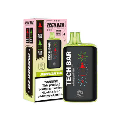 Tech Bar Disposable (25000Puff)(25mL)  -  Qty per pack 5 Strawberry Kiwi 50mg