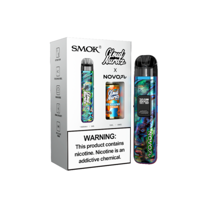 SMOK (Collab Bundle) Novo Pro (Kit PS) + Daddy's Vapor (LIQ Salt)(10mL)  -  Qty per pack 1 Color:  Rainbow - Flavor: Blue Raspberry Peach 50mg