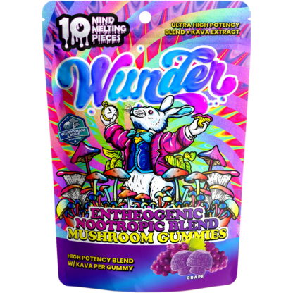 Wunder (Shroom)(Gummies)(12000mg + 1500mg Kava 10ct Pouch)  -  Qty per pack 1 Grape