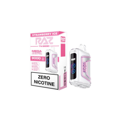 RAZ TN9000 ZERO (Dispo) (9000Puff)(12mL)  -  Qty per pack 5 Strawberry Ice 00mg