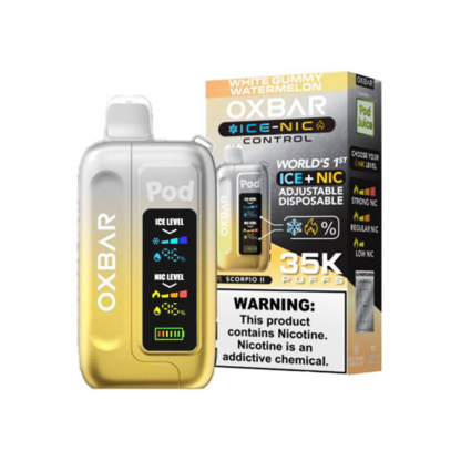 Oxbar Ice-Nic (Dispo) (35000Puff)(14mL) Pod Juice Edt.  -  Qty per pack 5 White Gummy Watermelon 50mg