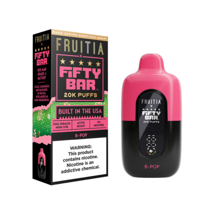 Fifty Bar/Fruitia  (Dispo) (20000Puff)(16mL)  -  Qty per pack 5 B Pop 50mg