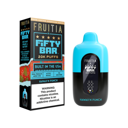 Fifty Bar/Fruitia  (Dispo) (20000Puff)(16mL)  -  Qty per pack 5 Hawaii'n Punch 50mg