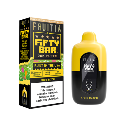 Fifty Bar/Fruitia  (Dispo) (20000Puff)(16mL)  -  Qty per pack 5 Sour Batch 50mg