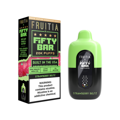 Fifty Bar/Fruitia  (Dispo) (20000Puff)(16mL)  -  Qty per pack 5 Strawberry Beltz 50mg