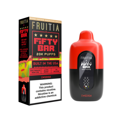 Fifty Bar/Fruitia  (Dispo) (20000Puff)(16mL)  -  Qty per pack 5 Swedish 50mg