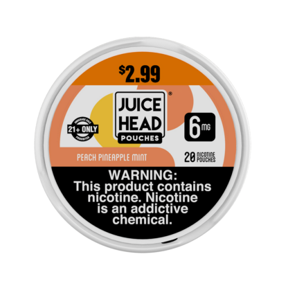 Juice Head (DSPLY 5pc)(Nic Pouch)(20ct Can) ZTN pre-priced  -  Qty per pack 1 Peach Pineapple Mint 06mg (SAS)