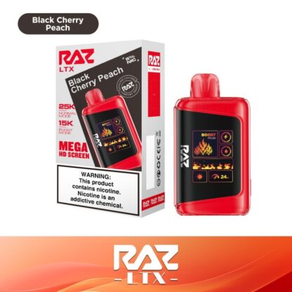 RAZ LTX25000 (Dispo) (25000Puff)(16mL)  -  Qty per pack 5 Black Cherry Peach 50mg