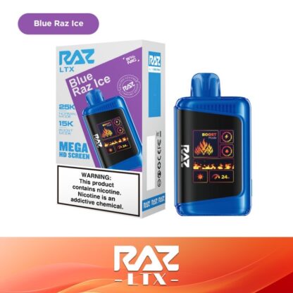 RAZ LTX25000 (Dispo) (25000Puff)(16mL)  -  Qty per pack 5 Blue Razz Ice 50mg