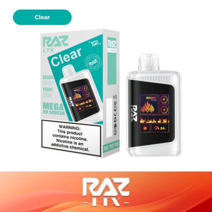 RAZ LTX25000 (Dispo) (25000Puff)(16mL)  -  Qty per pack 5 Clear 50mg