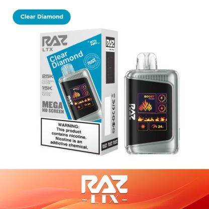 RAZ LTX25000 (Dispo) (25000Puff)(16mL)  -  Qty per pack 5 Clear Diamond 50mg