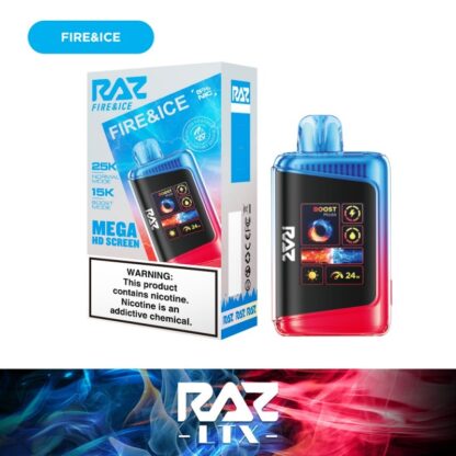 RAZ LTX25000 (Dispo) (25000Puff)(16mL)  -  Qty per pack 5 Fire & Ice 50mg