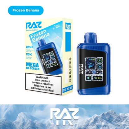 RAZ LTX25000 (Dispo) (25000Puff)(16mL)  -  Qty per pack 5 Frozen Banana 50mg