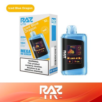 RAZ LTX25000 (Dispo) (25000Puff)(16mL)  -  Qty per pack 5 Iced Blue Dragon 50mg